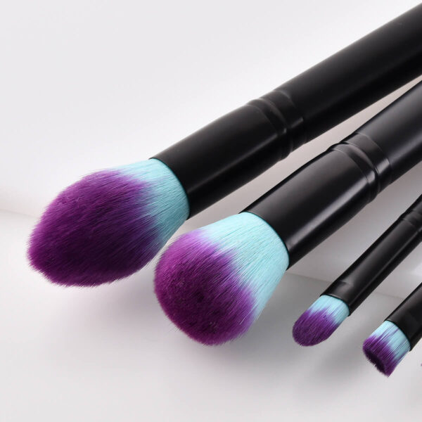 5Pcs Colorful Fiber Makeup Brush Set - Image 4