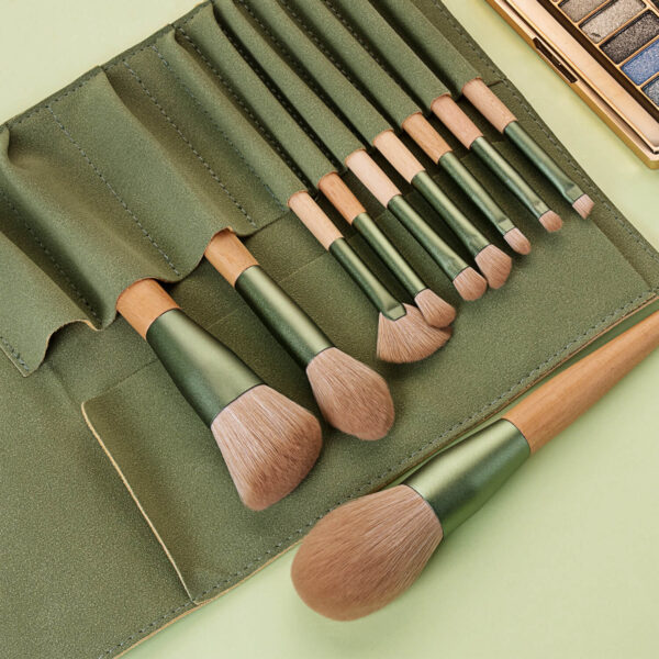 10pcs green makeup brush set