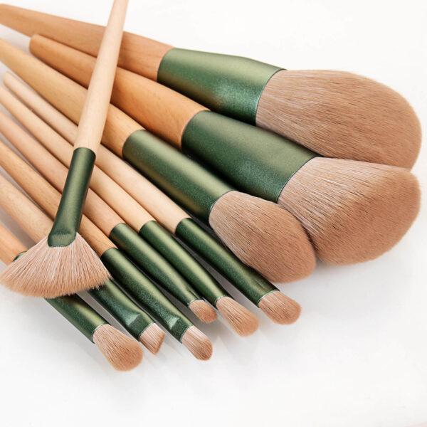 10pcs green makeup brush set