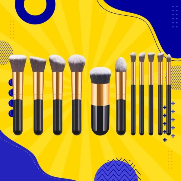 11pcs golden makeup brush set