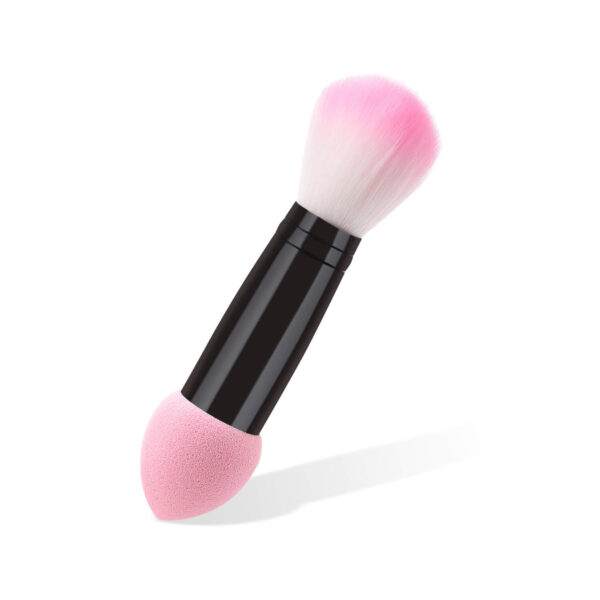 Double ended foundation brush+ cosmetic sponge