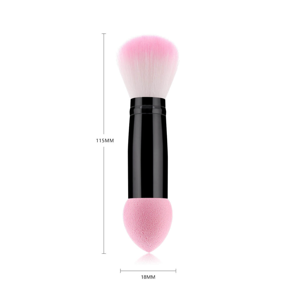 Double ended foundation brush+ cosmetic sponge